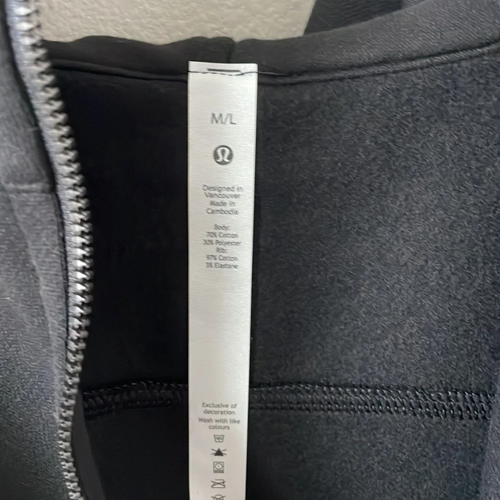 NWT Lululemon Scuba Oversized 1/2 Zip Hoodie Black Size M/L - Picture 5 of 11